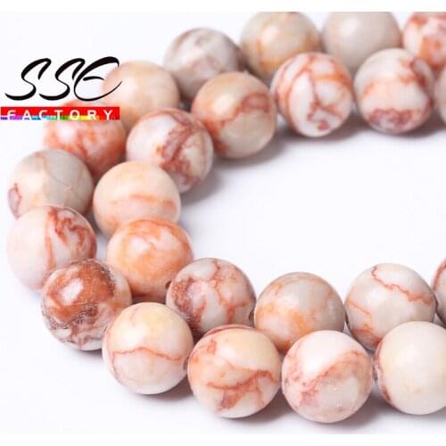 Wholesale Natural Red Web Jaspers Round Loose Beads Natural Stone Beads 15" Strand 4 6 8 10 12MM For Jewelry Making Bracelet DIY