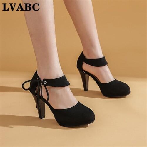 Autumn Small Fresh Waterproof Platform High Heels Ladies Wild Fashion Pointed Thick With Single Shoe Elegant Womens Shoes Pumps