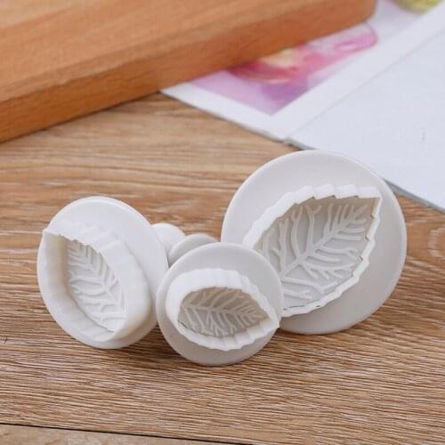 Cookie Cake Tools Free Shipping 3Pcs Cake Rose Leaf Plunger Fondant Decorating Sugar Craft Mold Cutter Cake Decorating Pastry