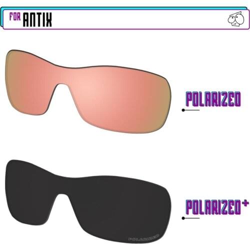 EZReplace Polarized Replacement Lenses for - Oakley Antix Sunglasses - Black P Plus-Rose P