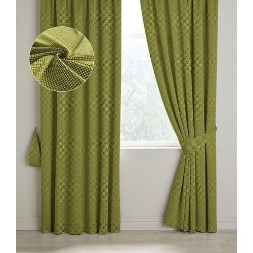 BYT WOVEN MESH TEXTURED LUXURY BACKDROP CURTAIN PİLESİZ SINGLE WING GREEN 203