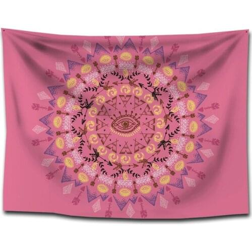 Blush Pink Mandala Flower Indian Bohemia Tapestry for Livingroom Photography Wall Decor