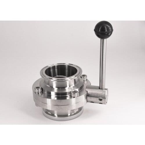 Fit 63mm Pipe OD x 2.5" Tri Clamp Sanitary Butterfly Flow Control Valve SUS 304 Stainless Beer Brewing Home
