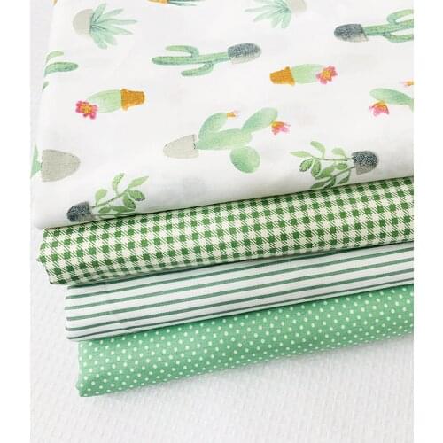 Green Series Print Cotton Twill Fabric By Meters Skin-Friendly Breathable Cotton Twill Fabric for DIY Sewing Cloth Bedding Sheet