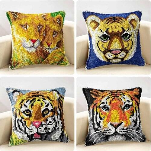 Diy Cushion Carpet Embroidery Latch Hook Rug Kits Pillowcase Handmade Section Wool Embroidered Needlework for Pillow Case G