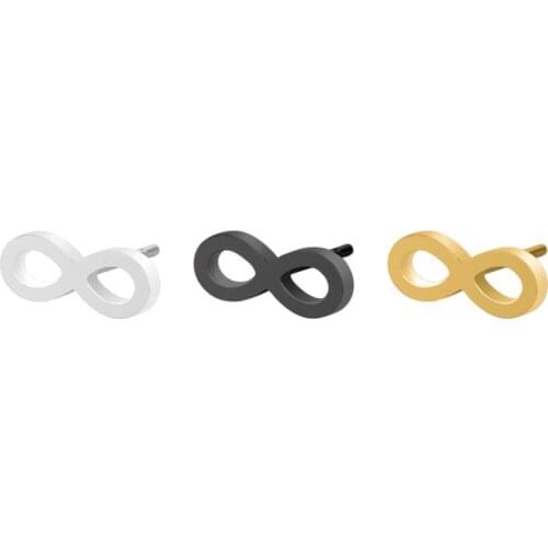 Gold Silver Plated Stainless Steel Number 8 Earrings Women Endless Stud Earring Geometry Statement Fashion Pop Everyday Jewelry