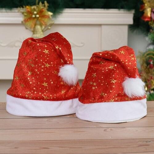 1pcs Santa Claus Sequin Hat Christmas Hair Ball Hats Home Party Decorative Supplies for Adults Children Christmas Ornaments