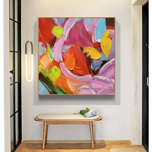 Modern flower painting decorativas canvas painting wall art picture pinturas al oleo abstractas handmade living room wall decor