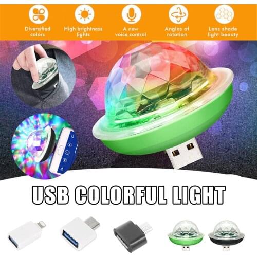 USB Disco Light LED Party Lights Portable Crystal Magic Ball Colorful Effect Stage Lamp For Home Party Karaoke Decor