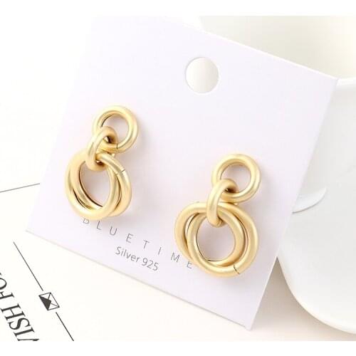 TONGKWOK Bohemia Exaggeration Dangle Earrings For Women Silk Thread Tassel Metal Long Chandelier Earrings #140152