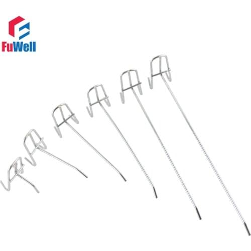 10pcs Grid Wall Bracket 50/100/150/200/250/280mm Length Display Hooks Metal Chrome-plated Store Supermarket Display Hooks