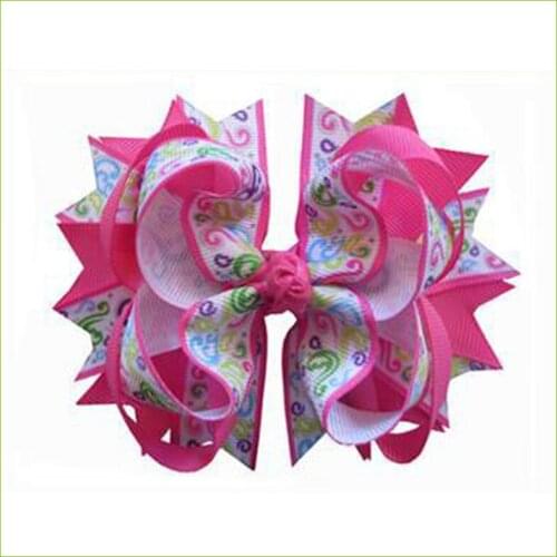 12pc4.5 D-Blossom Free Shipping Pink Turquoise Girls Hair Bows Boutique unicorn sculpture princess character angel wing JoJ