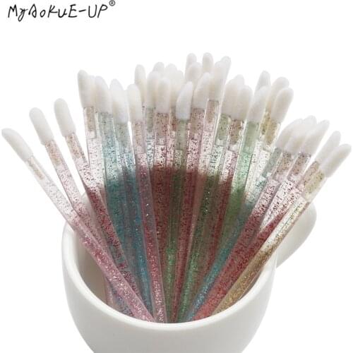 200 pcs Disposable Crystal Lip brushes Soft Lipstick Mascara Brushes Eyelash Extension Applicator Cleaner Beauty Makeup Tools