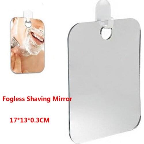 Acrylic Anti Fog Shower Mirror Bathroom Fogless Fog Free Mirror Washroom Travel For Man Shaving Mirror 13*17cm