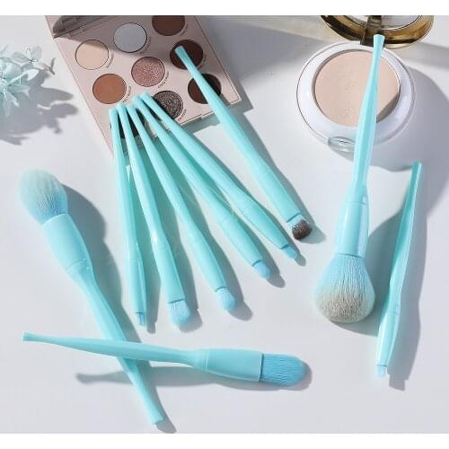 BANFI 10 pcs blue Makeup Brushes brochas de maquillaje de alta calidad Concealer Eye Shadow Six colors can be selected