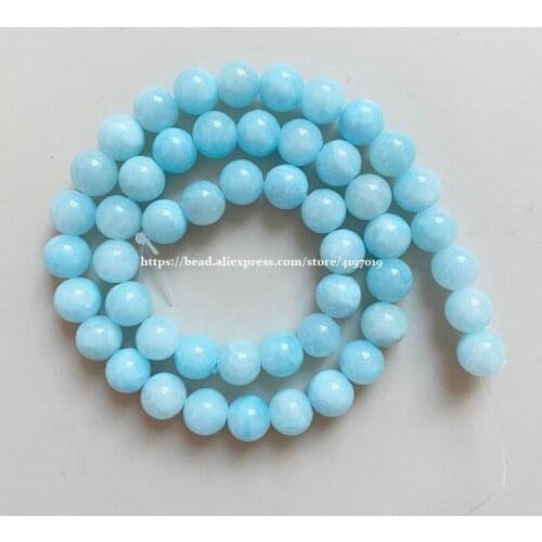 Free Shipping New Arrival Ice Blue Persian Jades Gem Beads 15" Strand 6 8 10mm Pick Size For Jewelry Making