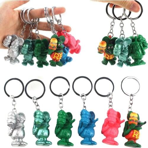 6Styles Color Chain RAT FINK Mouse Fink Legend Key Cute Keychain Fashion Bag Handmade Gifts 5cm