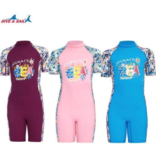 Kids UPF 50+ Beach One-Piece Swimsuit - Sun Protective Shorty Rash Guard