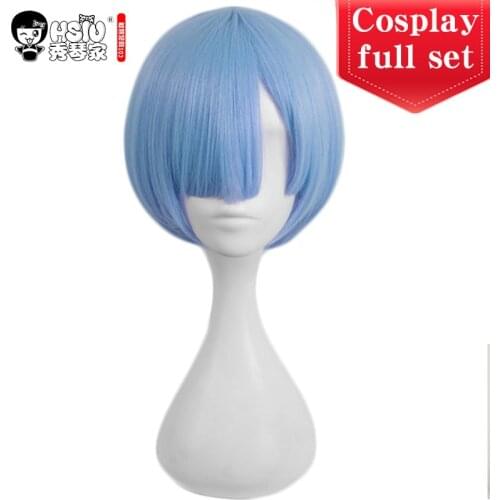 HSIU NEW High quality Pure color REM cosplay wig Re:Zero Starting Life in Another World Costume play Halloween costumes