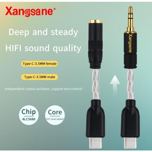 Xangsane hifi Type-C to 3.5mm female and Type-C to 3.5mm L/I plug headphone cable AUX audio cable phone audio conversion cable