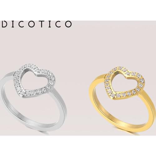 Rings For Women Dubai Gold Silver Color Stainless Steel Mujer Anillos Women Zircon Wedding Bands Ring Bague Jewelry Gift 2021