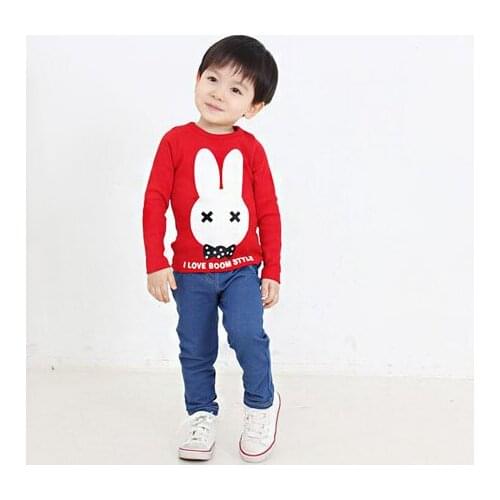 Korean spring autumn girls boys long-sleeve T-Shirts candy basic shirts kids Tees cartoon bunny my little poni children clothes