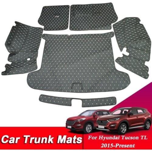 Car Styling Custom Trunk Mat For Hyundai Tucson TL 2015-Present Leather Auto Cargo Liner Mat Pad Auto Internal Accessories