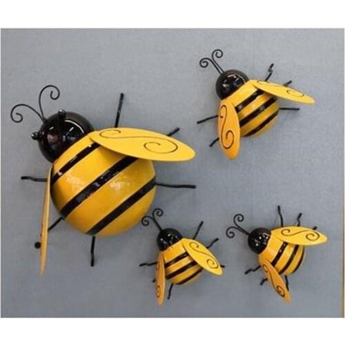 Creative metal simulation bee, ladybug, wall decoration crafts, home garden kindergarten lawn decoration artwork