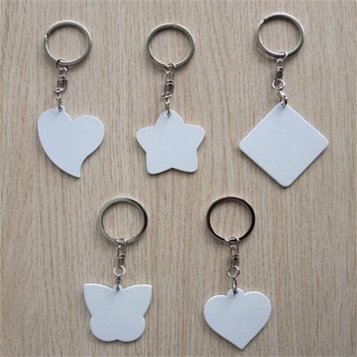 Metal keychains for sublimation blank consumables wholesale Thermal transfer printing key chain mix style
