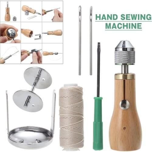 Canvas Leather Sewing Kit Sewing Awl Thimble With Needle And Waxed Thread Repair Professional Speedy Sewing Tools