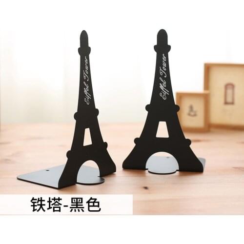 New 2 Pcs/Set Fashion Eiffel Tower Design Bookshelf Large Metal Bookend Book Stand Reading Book Holder Shelf