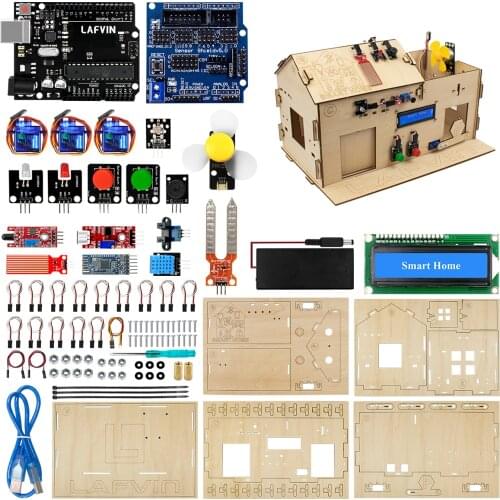 NEW!! LAFVIN Smart Home House Kit / Learning Programming Kits with Uno R3 Board for Arduino DIY STEM with CD Tutorial