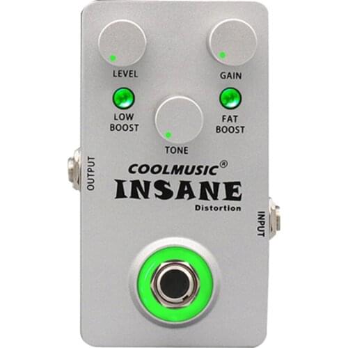Overdrive Guitar Distortion Pedal True Bypass 1 / 4in Audio Jack Indicator LED