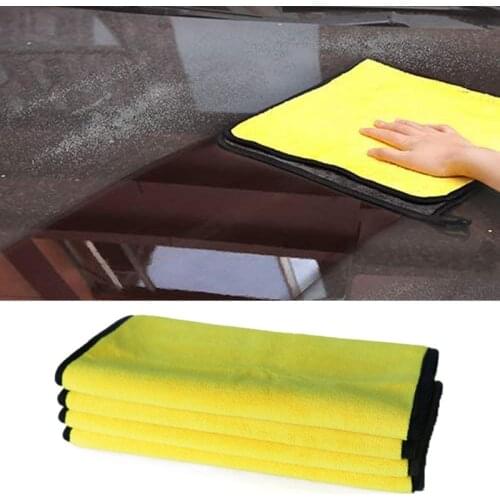 3/5/10 PCS Car Wash Microfiber Towel Car Cleaning Drying Cloth Hemming Car Care Cloth Detailing Wash Yellow Towel Accessories