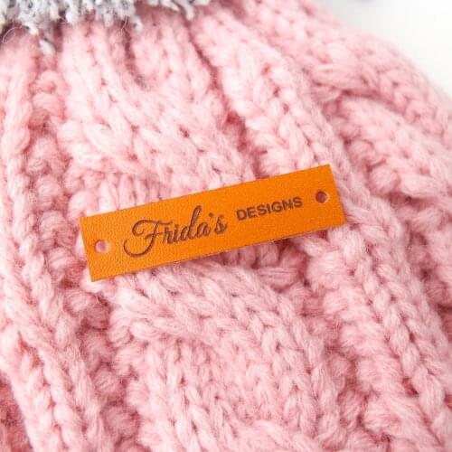 Custom Labels, Leather Tags, personalized tags, knit labels, Custom Name, Handmade, Knitting Tags For Hats , Logo (PB1518)