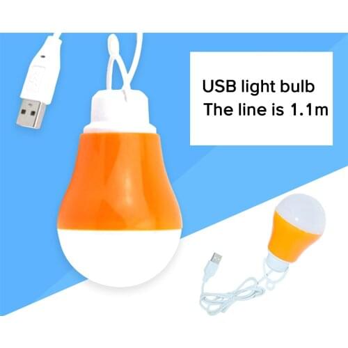 Random Color PVC 5V 5W USB Bulb Light Portable Lamp LED 5730 For Hiking Camping Tent Travel Work With Power Bank Notebook
