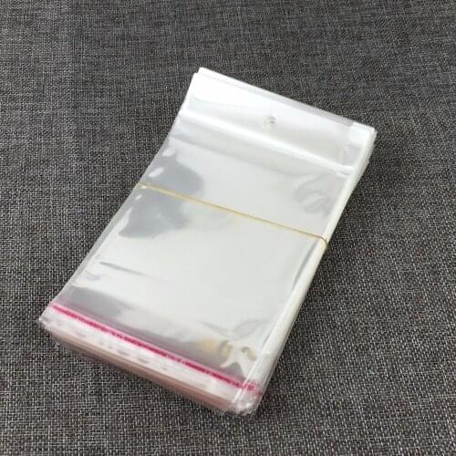 1000pcs 14*8cm Clear Transparent OPP Bags with Hanging hole Packing Plastic Bag Self Adhesive Seal waterproof OPP Bags