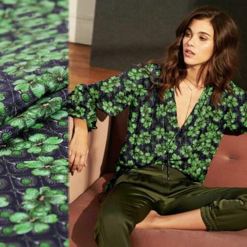 Printed Silk Crepe De Chine Fabric For Silk Dress pure silk Shirt