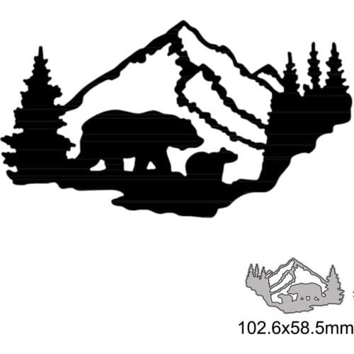 Snow Mountain Polar Bear Metal Cutting Dies for DIY Scrapbook Embossing Album Paper Card Craft Folder Decorative 2021New