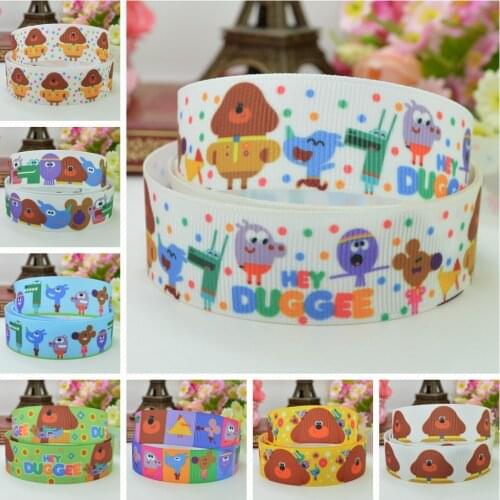 SUPWRF 16 22mm 38 50 75mm DUGGEE Cartoon Printed grosgrain ribbon hair bow DIY hair accessories decoration 50 Yards B0929