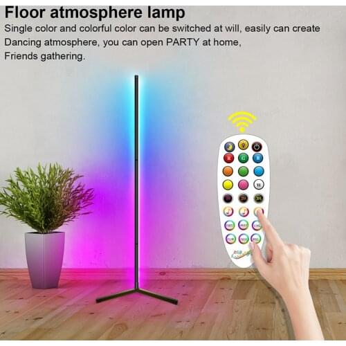 RGB Corner Floor Lamp Modern Simple LED Rod Floor Lamps for Living Room Bedroom Atmosphere Standing Indoor Light Fixtures