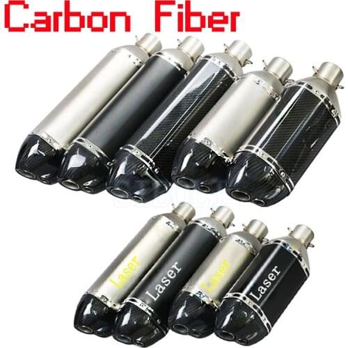 Universal Motorcycle Carbon Fiber Titanium Color Exhaust Pipe Escape Moto Muffle Pit Dirt Bike Scooter Spring Adaptor Bike AK091