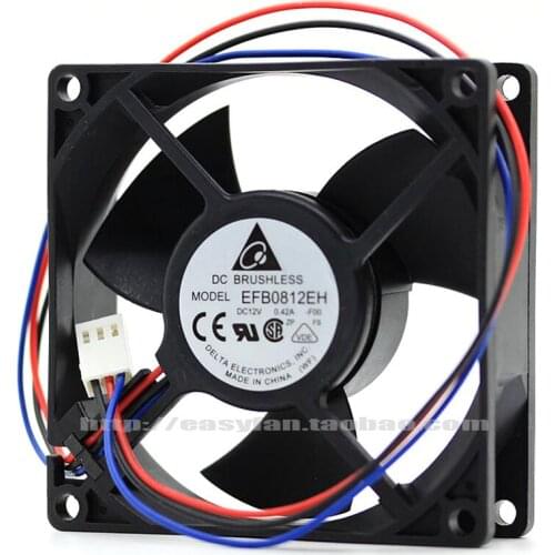 New original double ball cooling fan 8025 12V 0.42A EFB0812EH -FOO 8cm high air volume server fan