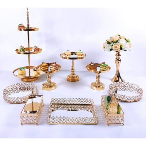 10 PC European Style Crystal Metal Wedding Cupcake plate Rack Holiday Party DisplayTray Cake Stand