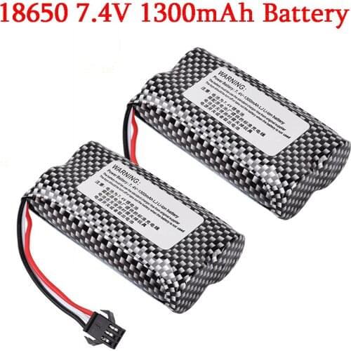 2pcs/lot 7.4v 1300mAh Li-ion battery for Watch Gesture Sensing Twisted RC stunt car battery parts 18650 7.4v battery FOR RC Cars