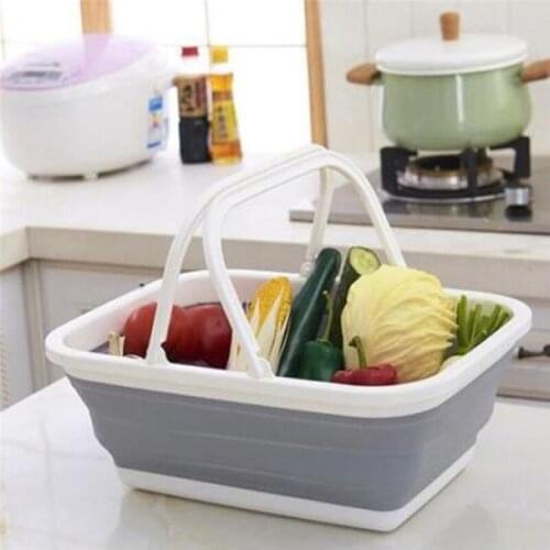 2pcs/set Portable Foldable Bucket For Mop Washing Silicon Folding Handheld Cleaning Bucket Mop Set Home Cleaning Tools
