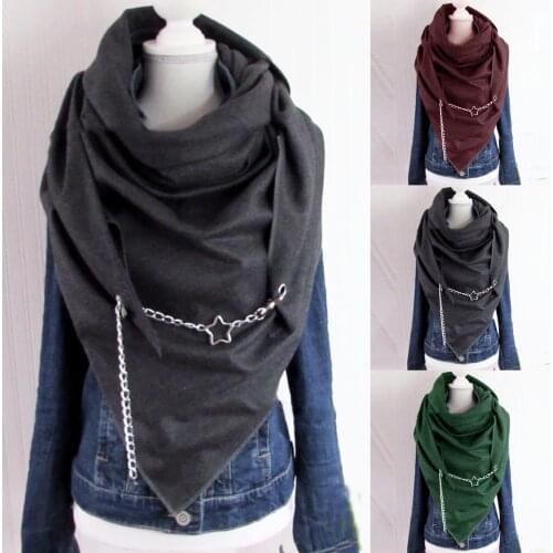2020 Retro Women Autumn Winter Solid Color Soft Wrap Thick Warm Print Scarf Shawl