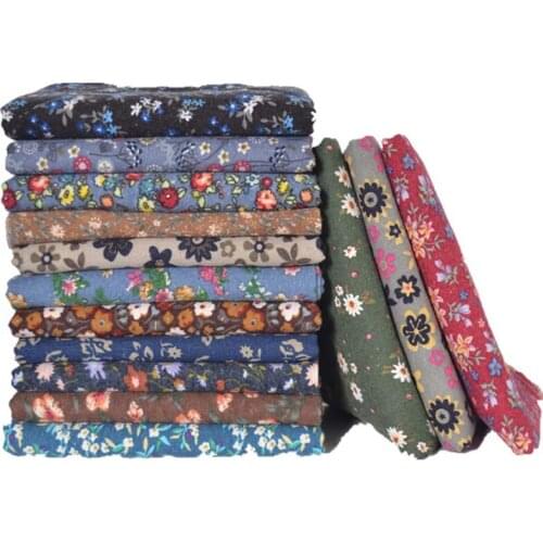 2021 New Retro Small Flower Pastoral 100%Cotton Sanded Brushed Fabric Cloth Soft Comfortable For Autumn Home Clothes Dress Scarf