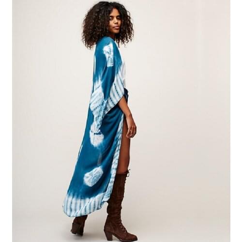 2021 Boho Printed Chiffon Bathing Suit Cover-ups Plus Size Beach Wear Kimono Dress Tunic For Women Summer Swimsuit Cover Up A834