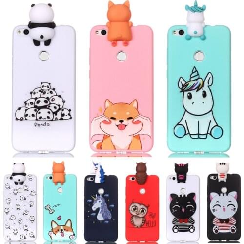 3D Soft Silicone TPU Cover For Huawei Honor 8 Lite Case Lovely Panda Cat Dog Unicorn Phone Case For Huawei P8 P9 Lite 2017 Cover